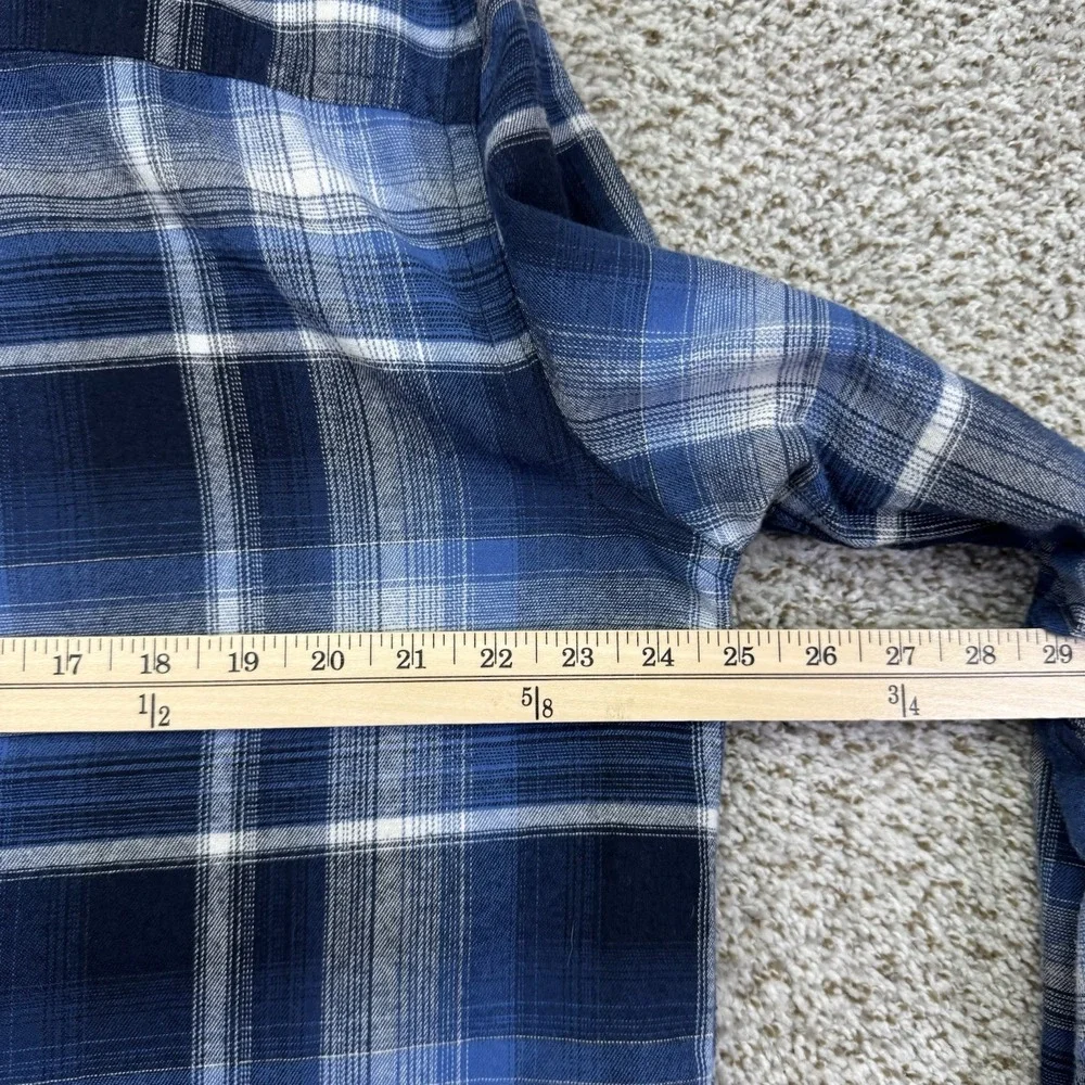 Rugged Elements Shirt Jacket Men's Large Blue Plaid Shacket Flannel Button‎ Up